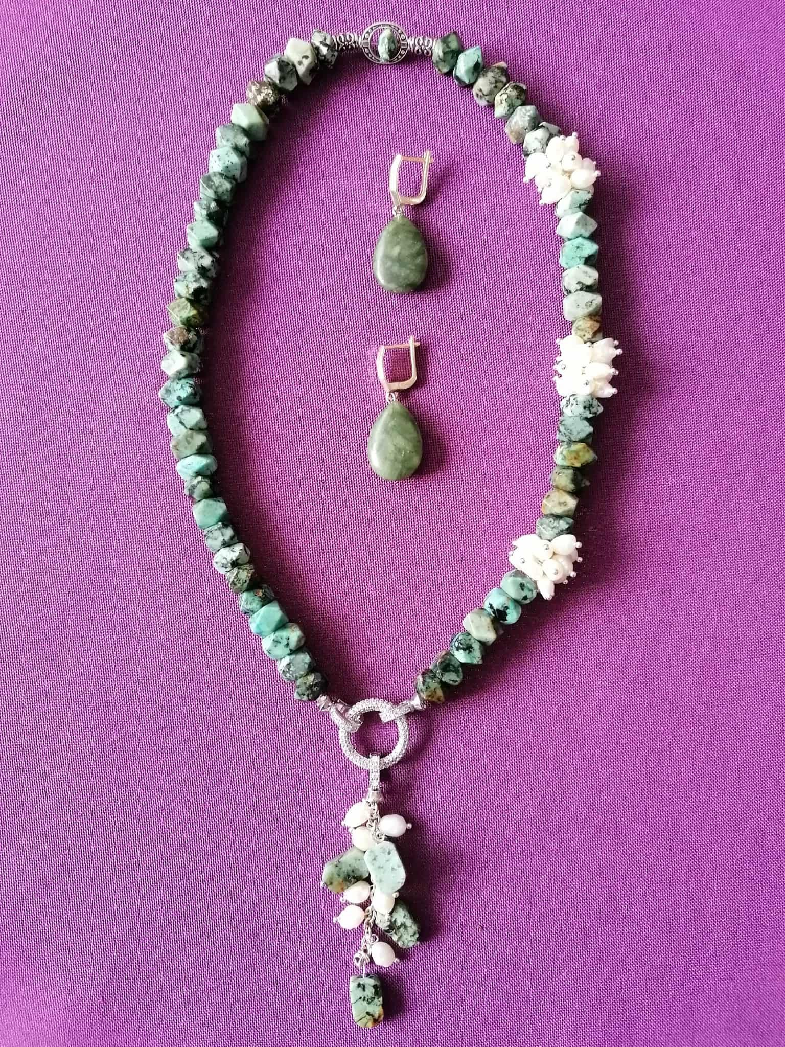 African Natural Stone Jewelry Set