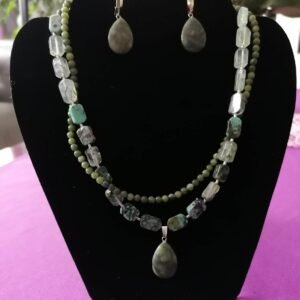 Elegant Double-Layer Necklace with Natural Stones