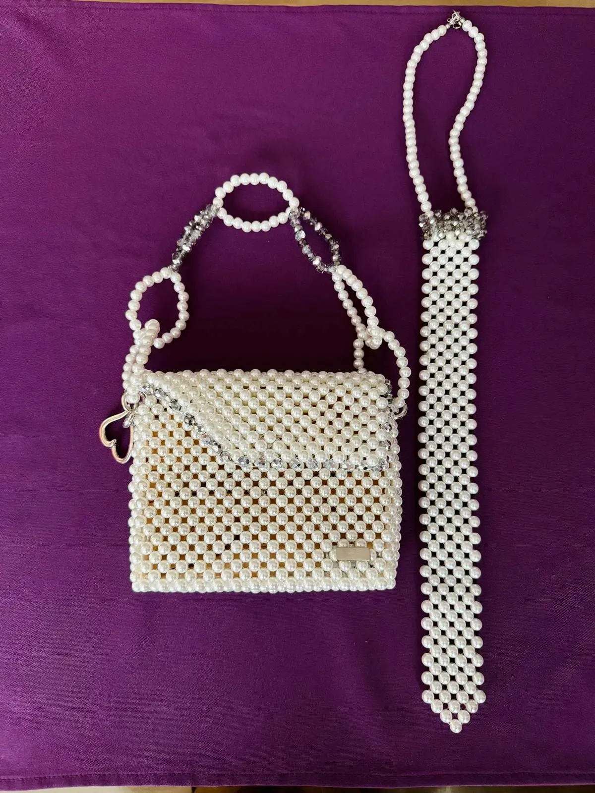 White Pearl Handbag and strap